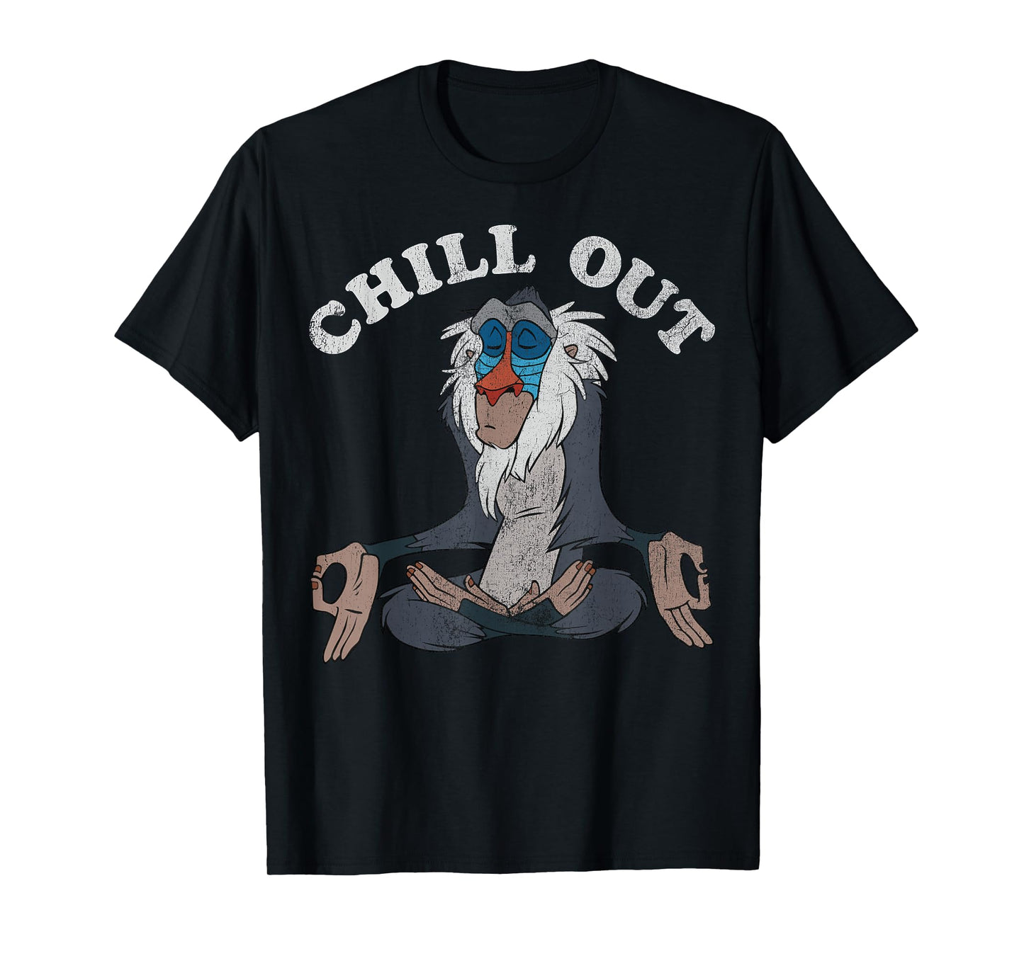 Disney Lion King Rafiki Chill Out Meditation Graphic T-Shirt