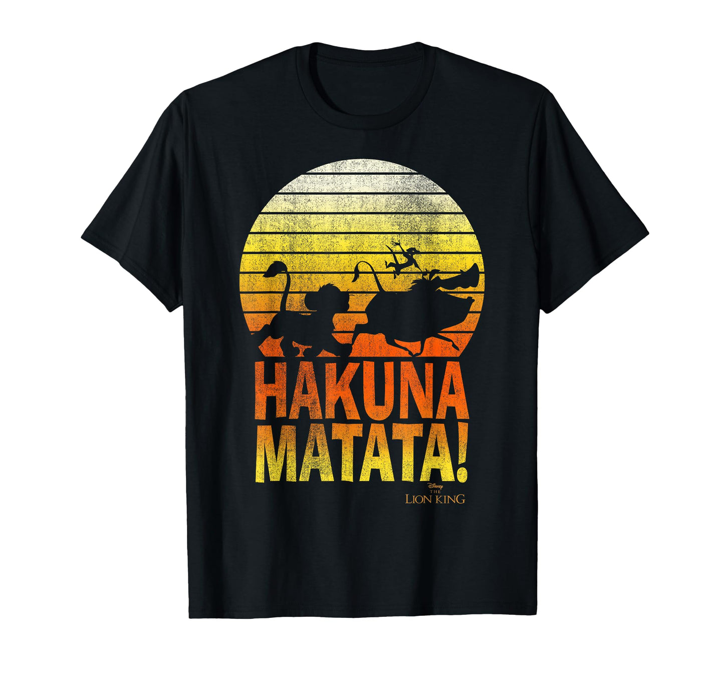 Disney Lion King Hakuna Matata Retro Distressed Group Shot T-Shirt