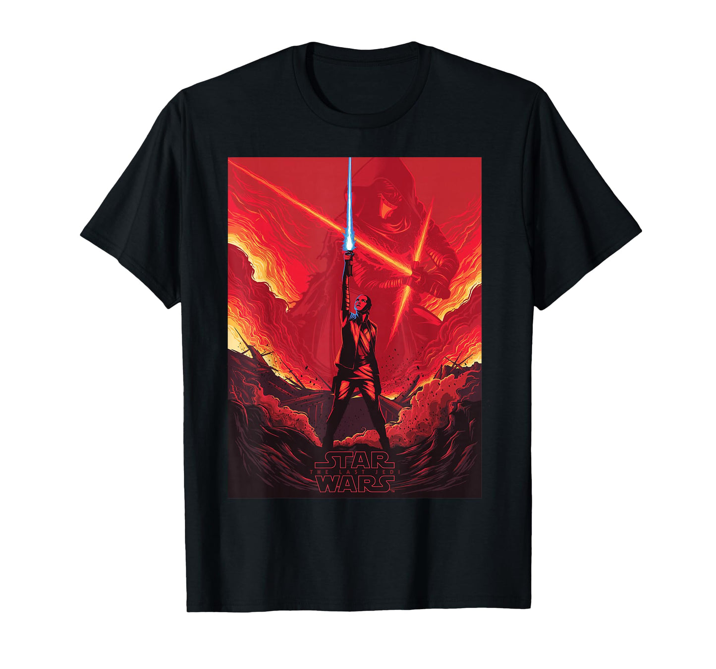 Star Wars Last Jedi Rey Saber Reach Red Poster T-Shirt T-Shirt