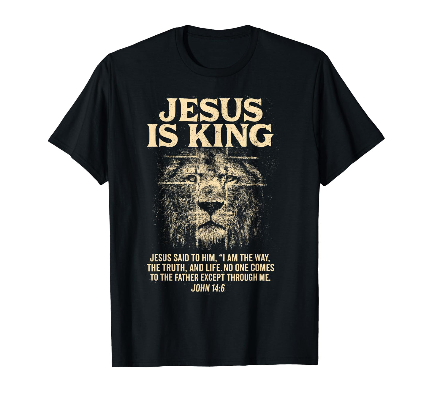 Retro Jesus is King Faith Bible Verse Gift for Men Women Kid T-Shirt