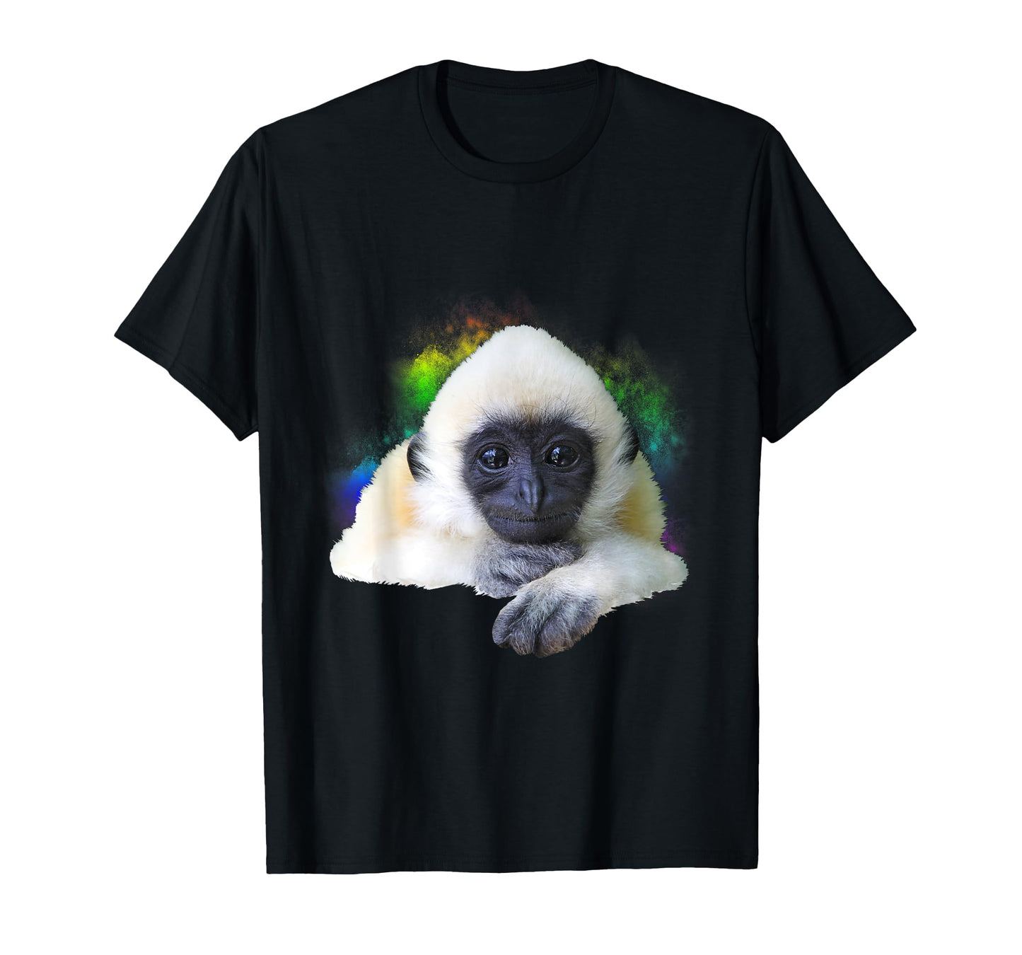 Gibbon Monkey Rainbow Cute Little Primate Animal T-Shirt
