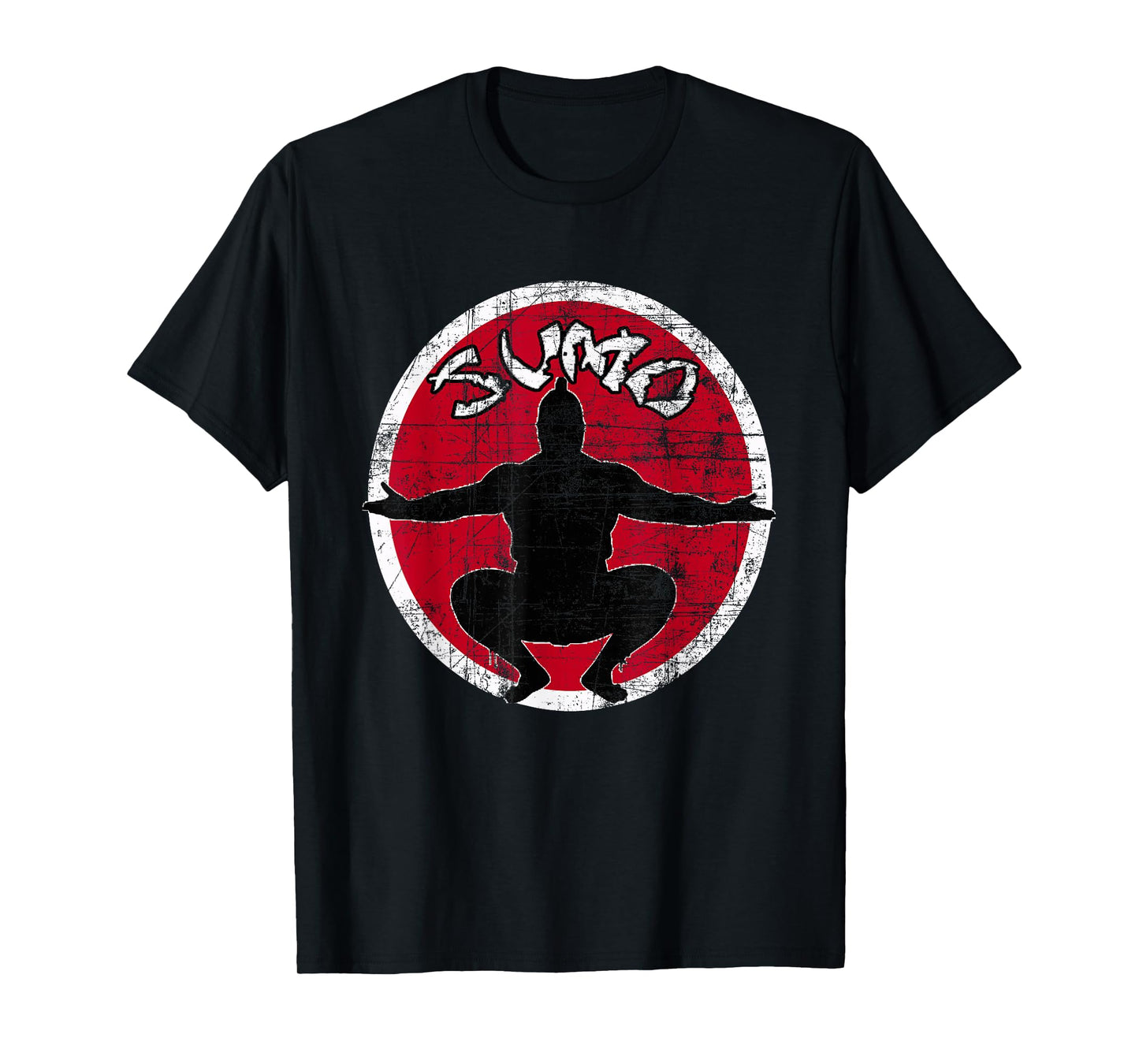 Sumo Player Sumo Wrestler Japanese Flag Distressed T-Shirt