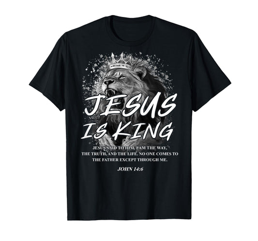Jesus is King John 14:6 Costume Christian Lion (On Back) T-Shirt