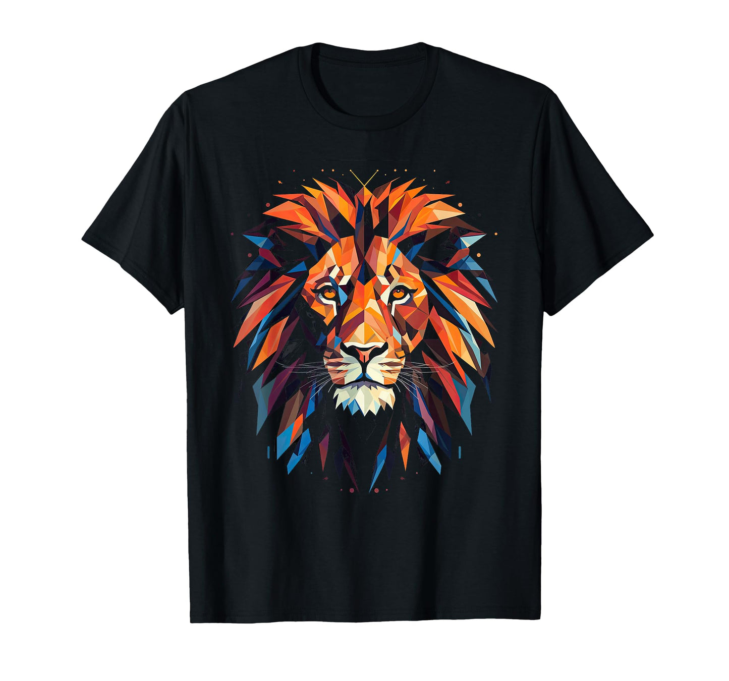 Lion Colourful Lion from Africa King of Animals Polygon T-Shirt