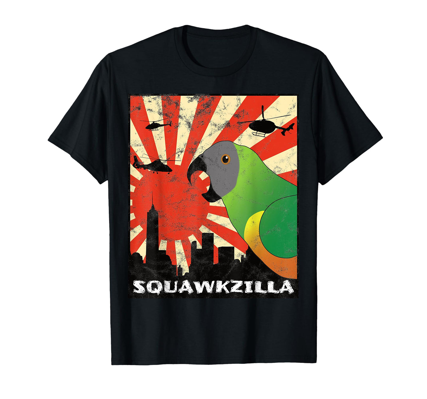 Squawk Zilla Senegal Parrot Squawking Kawaii T-Shirt