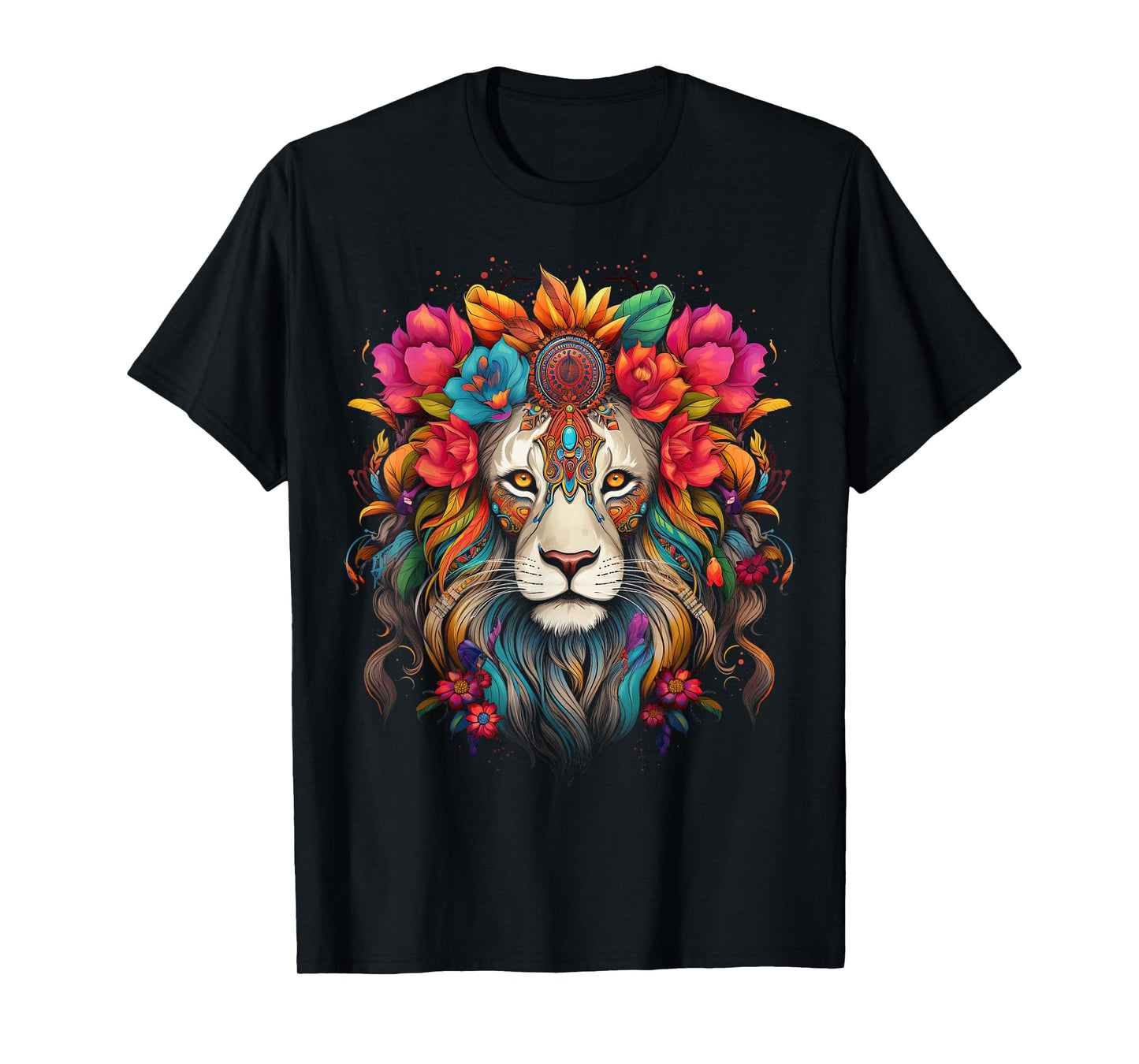 Lion colorful lions From Africa Day of the Dead T-Shirt