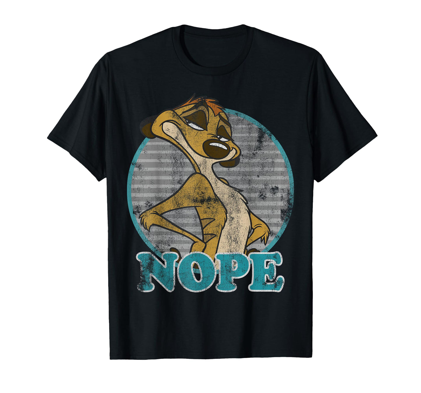 Disney Lion King Timon Nope Striped Circle Vintage T-Shirt T-Shirt