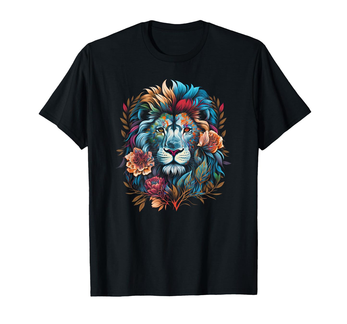 Lion Colorful Lions from Africa Day of The Dead T-Shirt