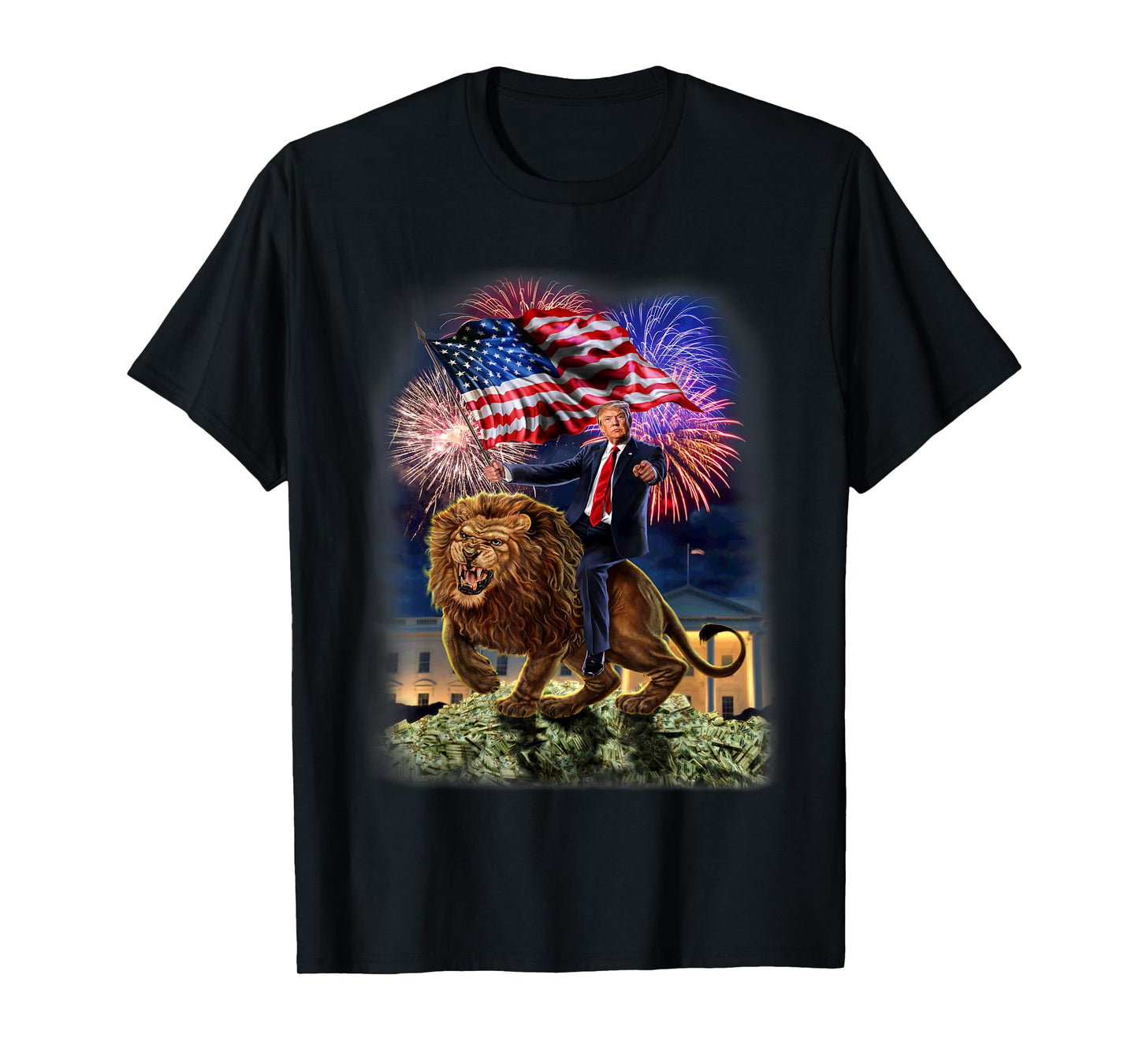 T-Shirt - Republican President Donald Trump Riding War Lion