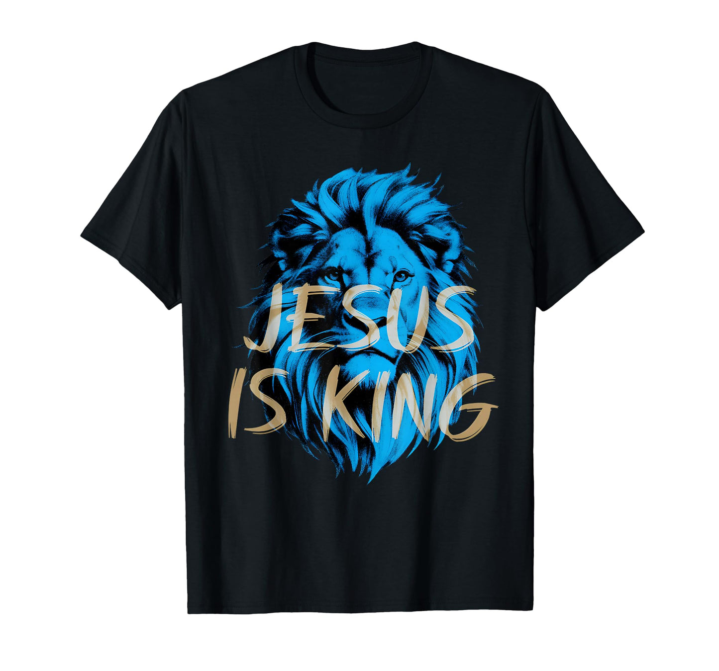 Jesus is King Bible Verse Faith Christian Religious Lion T-Shirt