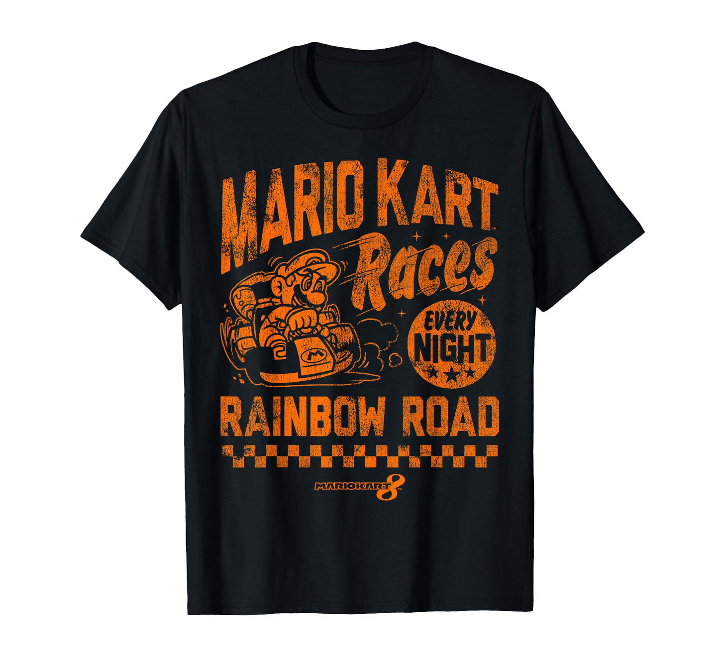 Nintendo Mario Kart Rainbow Road Vintage Graphic T-Shirt T-Shirt