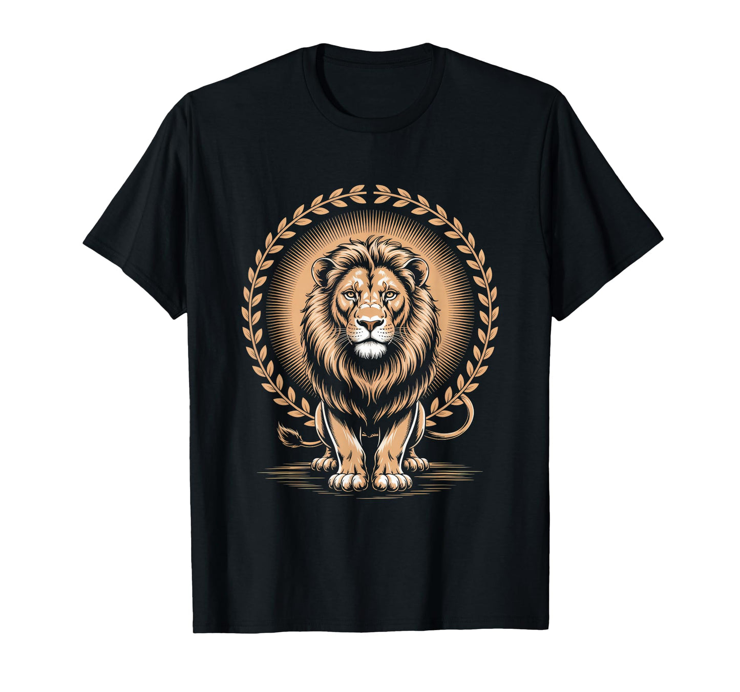 Majestic Lion with Laurel Wreath Regal Strength T-Shirt